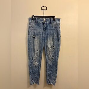Blue Distressed Women Jeans